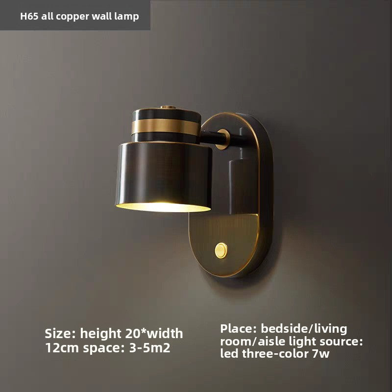 Adjustable Scandinavian LED Wall Lamp with Copper Finish