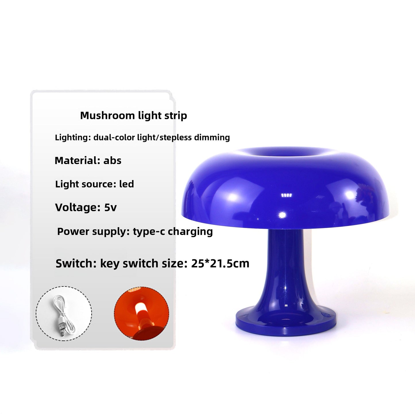 Modern Mushroom Table Lamp USB Night Light