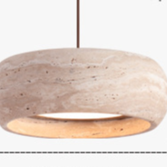 Vintage Travertine Pendant Light with LED