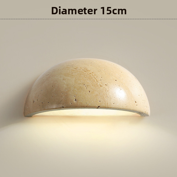 Vintage Travertine Semi Circle Wall Lamp