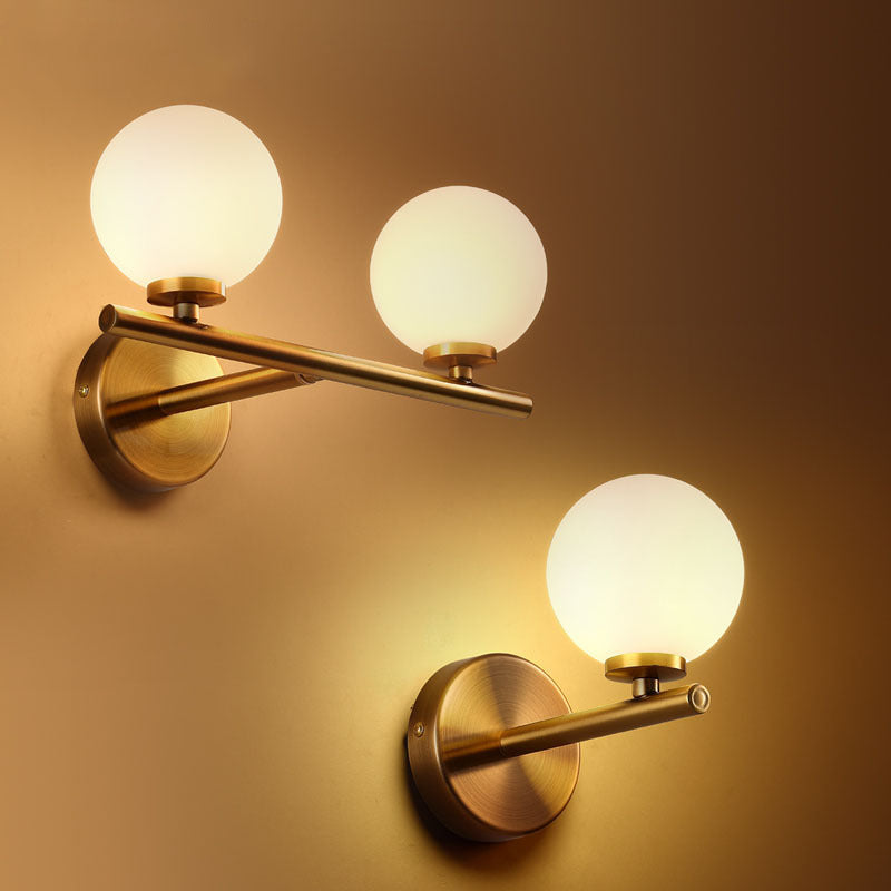Nordic Glass Wall Lamp with Gold Electroplated Finish