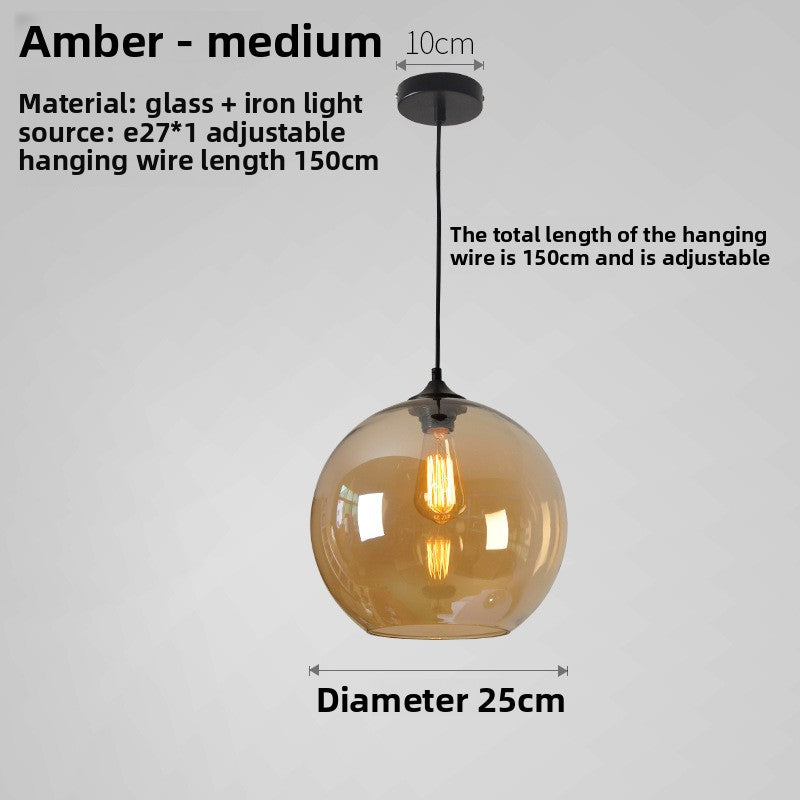 Retro Glass Spherical Pendant Lighting