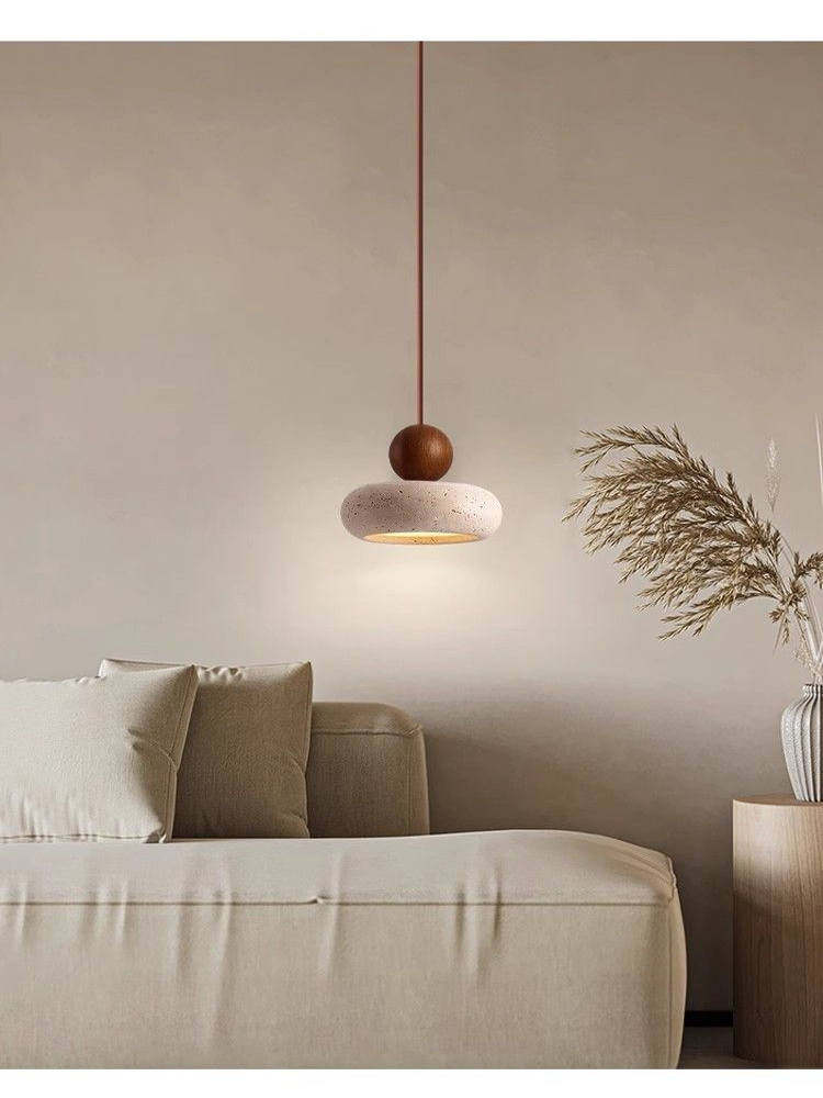 Vintage Stone Pendant Lamp with LED Light