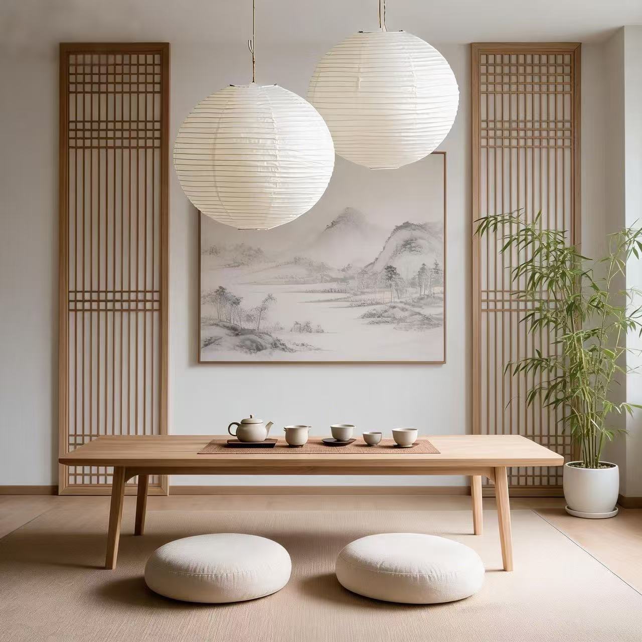 Japanese Retro Silk Paper Lantern Lampshade