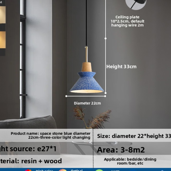 Modern Wooden LED Pendant Lamp