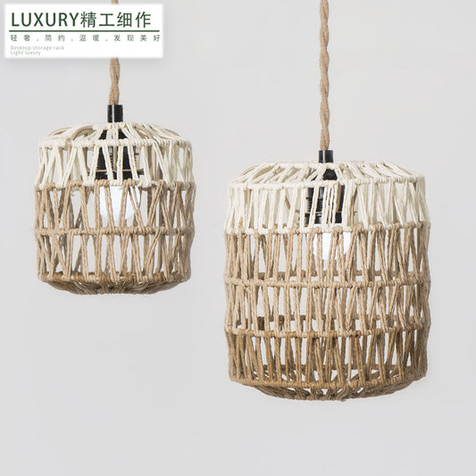 Handwoven Paper Rope Gradient Lampshade