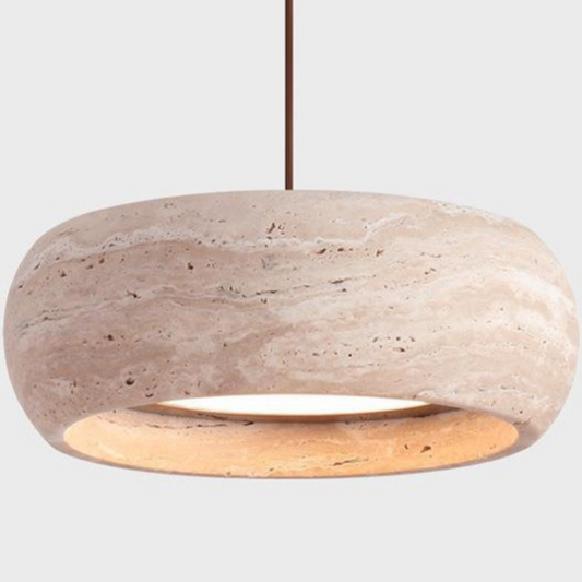 Vintage Travertine Pendant Light with LED