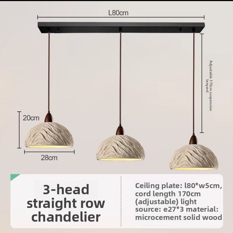Stone Pendant Light with Wood Accent