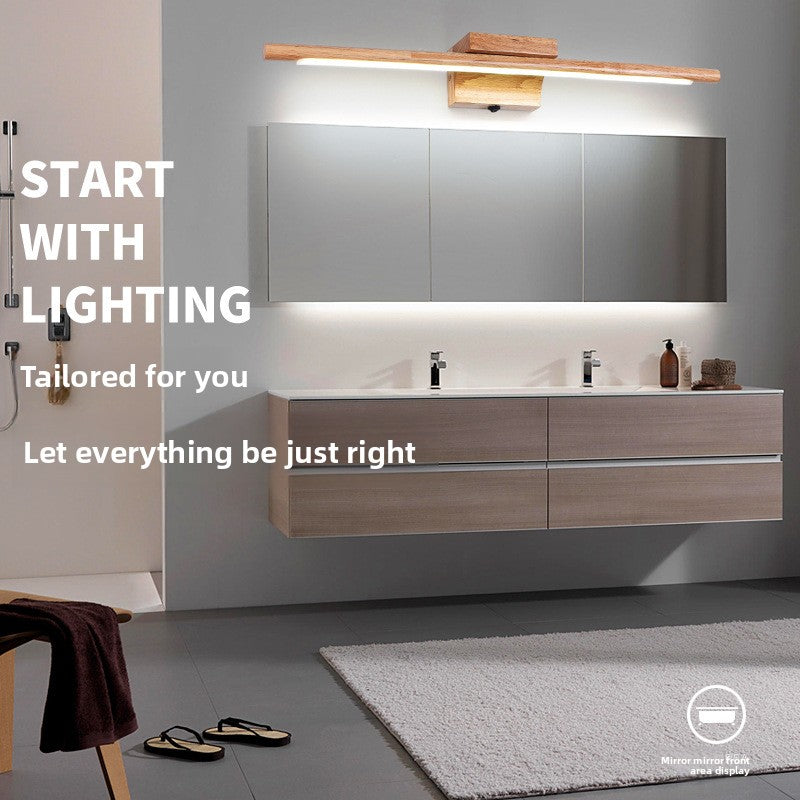 LED Wooden Mirror Light with Touch Switch