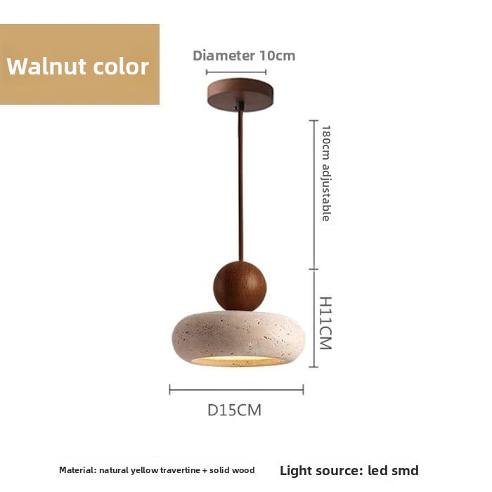 Japanese Style Travertine LED Chandelier
