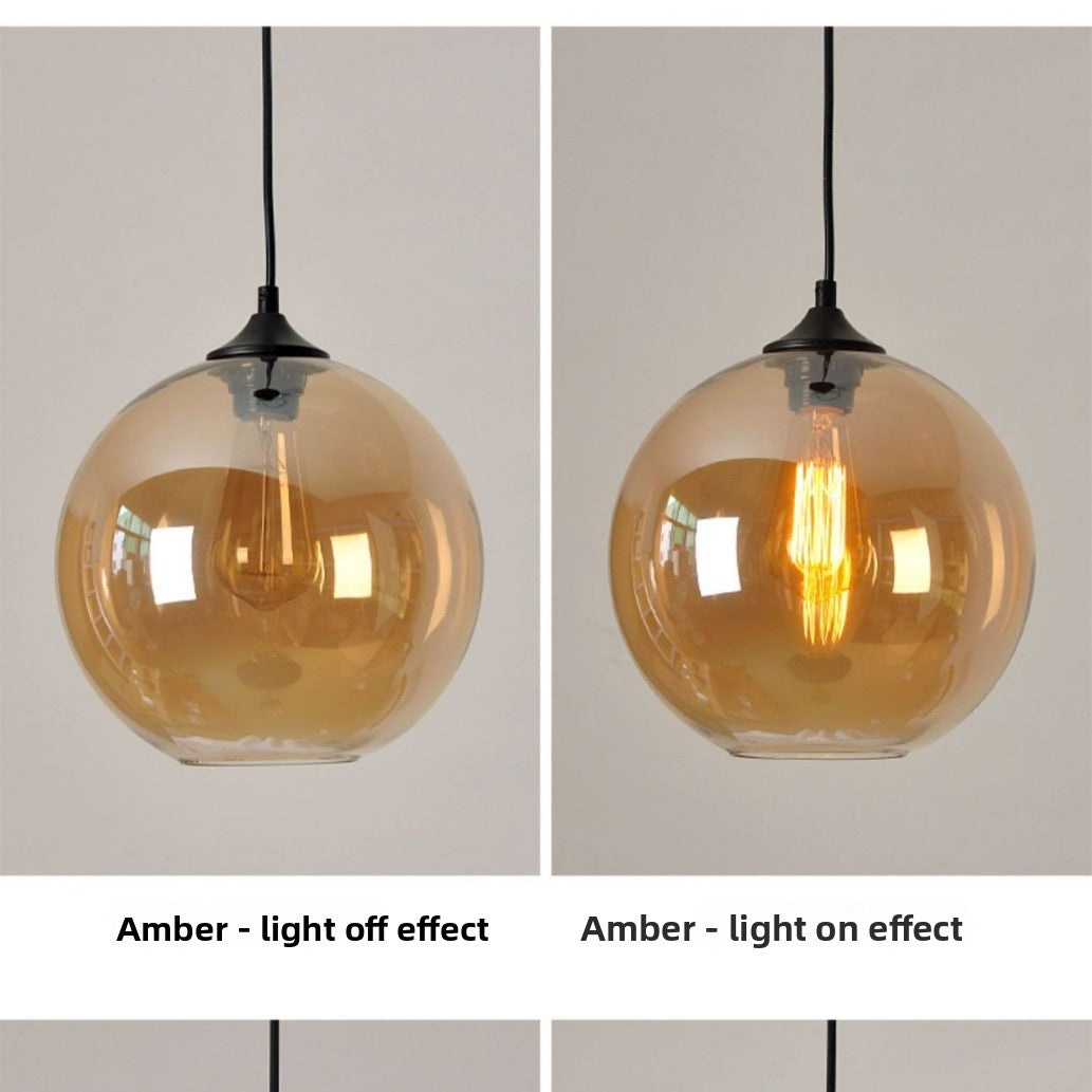 Retro Glass Spherical Pendant Lighting