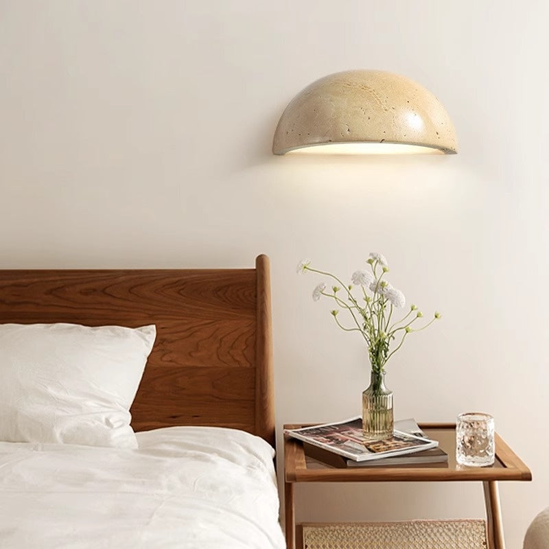 Vintage Travertine Semi Circle Wall Lamp