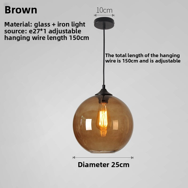 Retro Glass Spherical Pendant Lighting