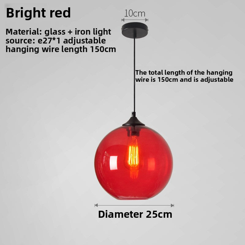 Retro Glass Spherical Pendant Lighting