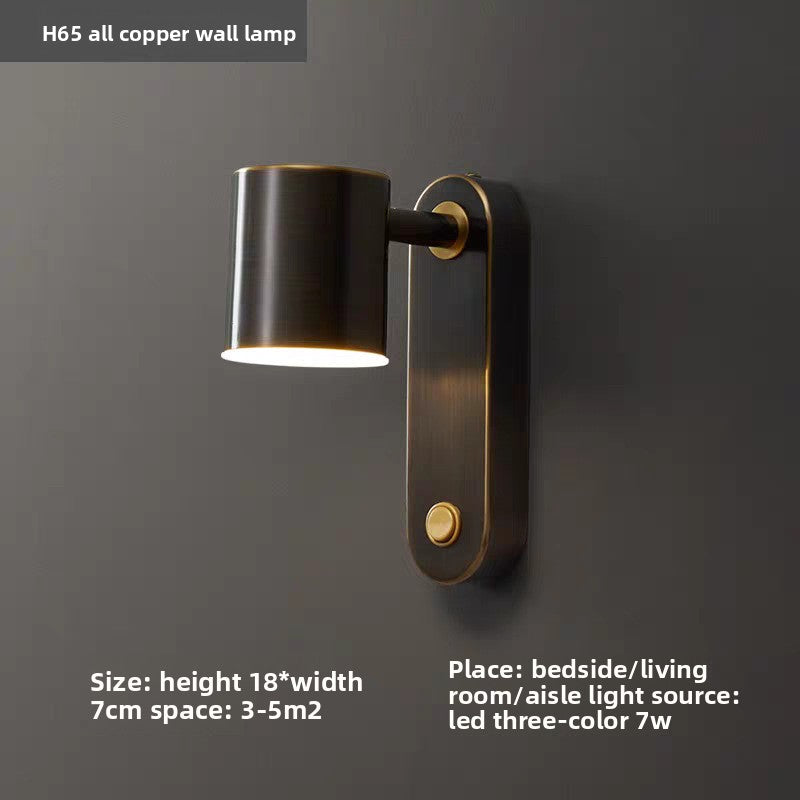 Adjustable Scandinavian LED Wall Lamp with Copper Finish