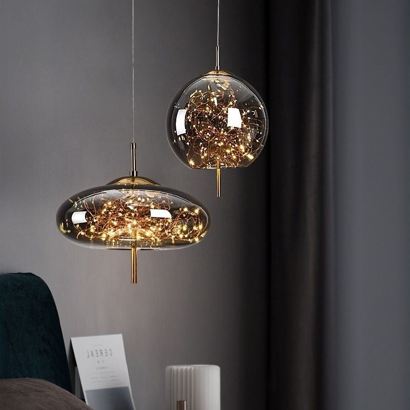 Nordic Glass Pendant Lamp for Bedroom Dining Room