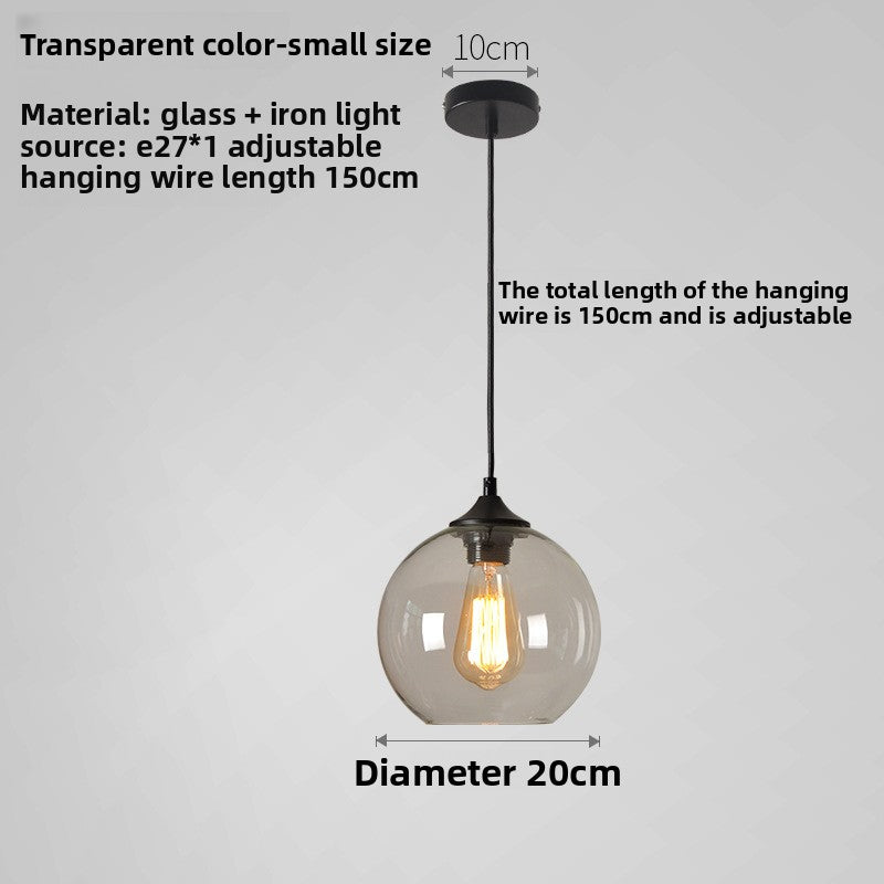 Retro Glass Spherical Pendant Lighting