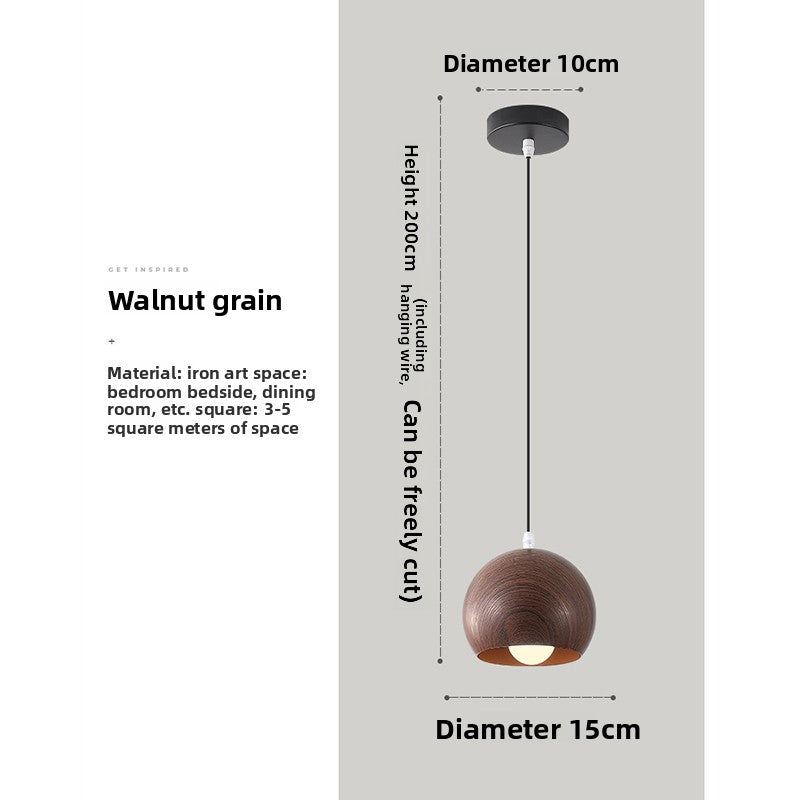 Adjustable Wood Grain Pendant Light with Multi-Tone Lighting
