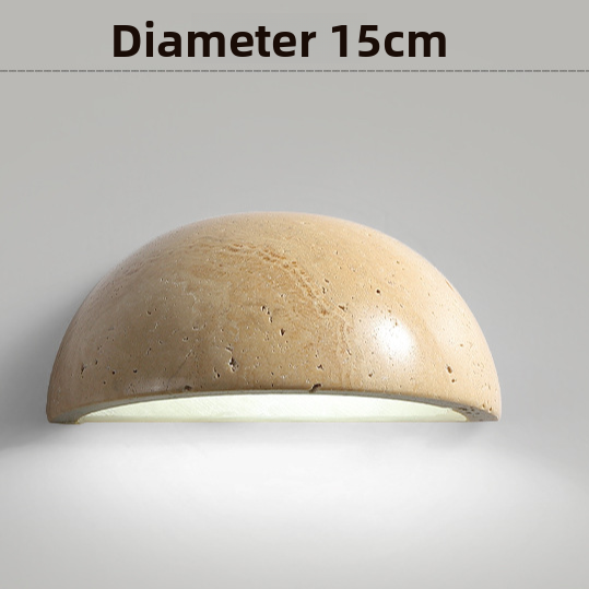 Vintage Travertine Semi Circle Wall Lamp