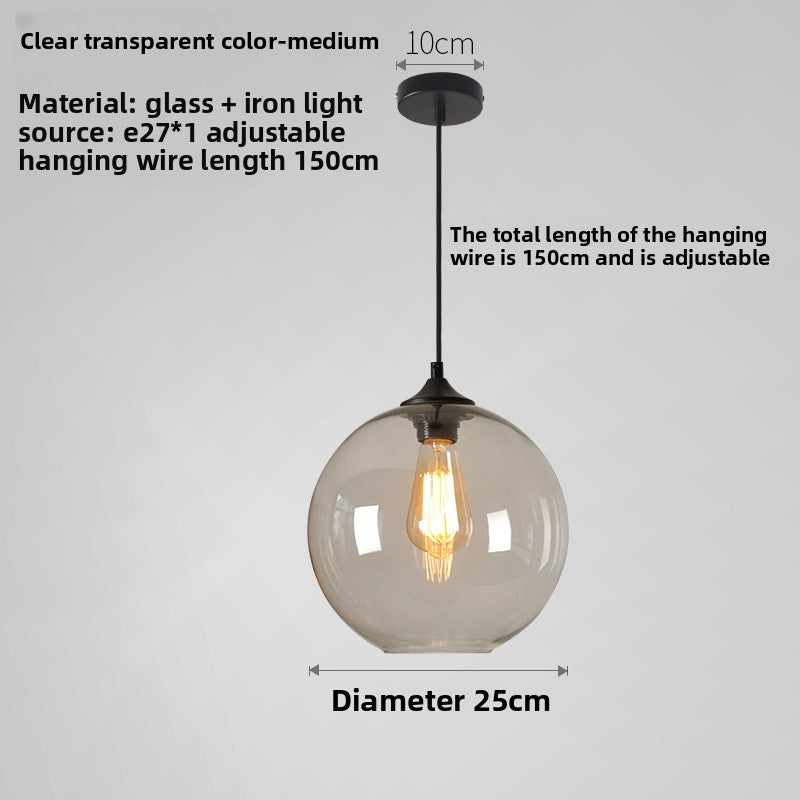 Retro Glass Spherical Pendant Lighting
