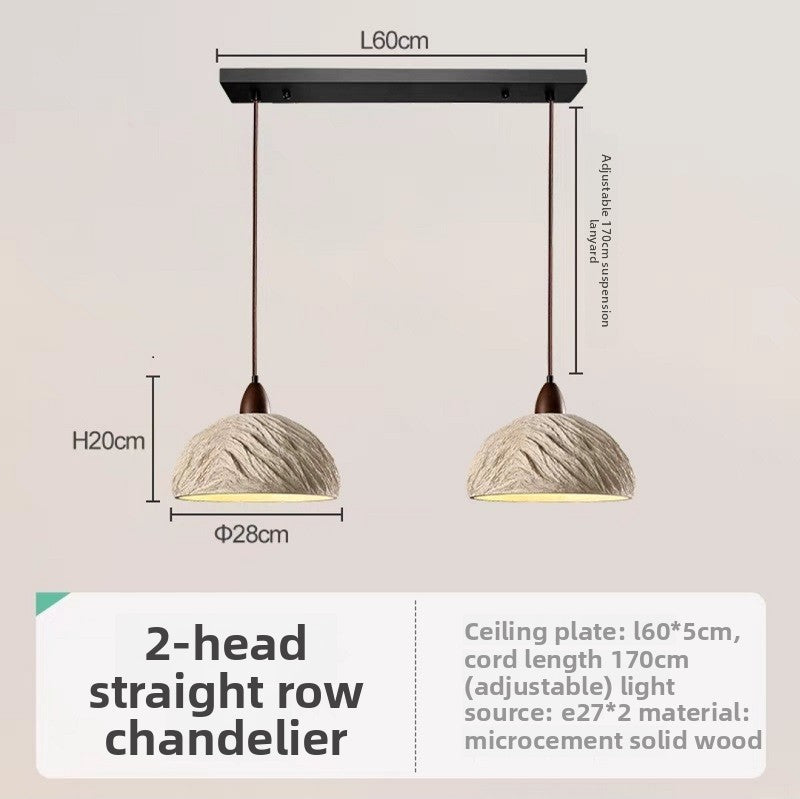 Stone Pendant Light with Wood Accent