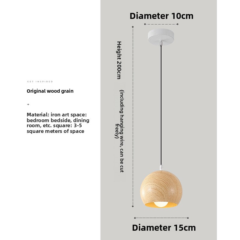Adjustable Wood Grain Pendant Light with Multi-Tone Lighting