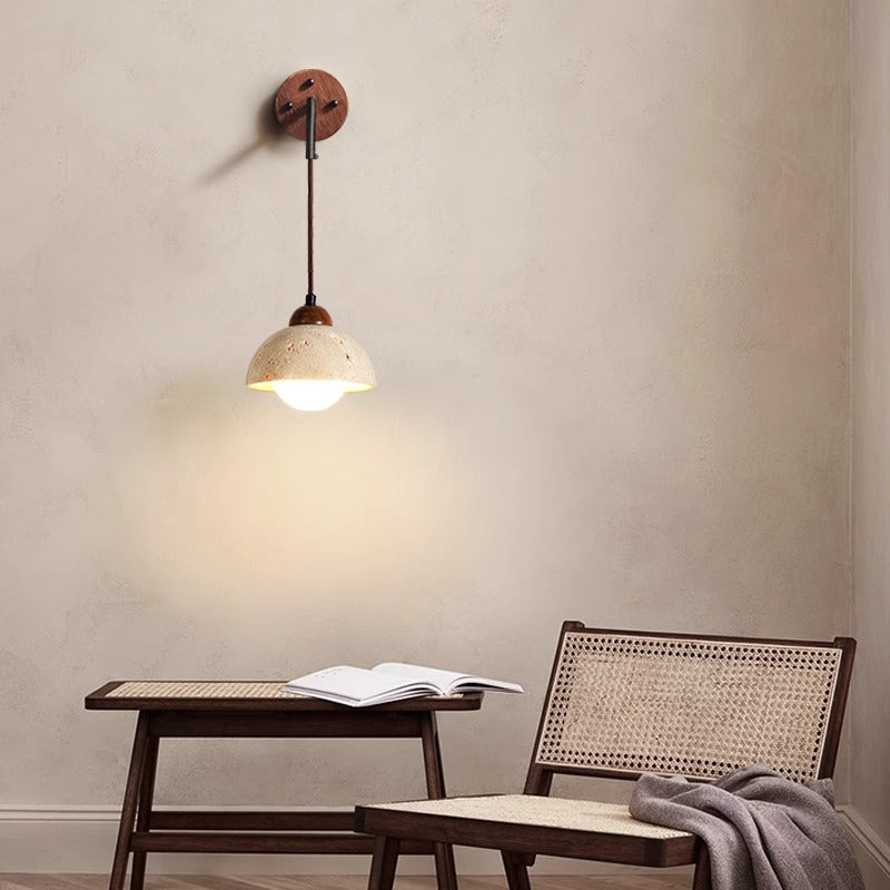 Japanese Style Wooden Bedside Wall Lamp with Warm Light