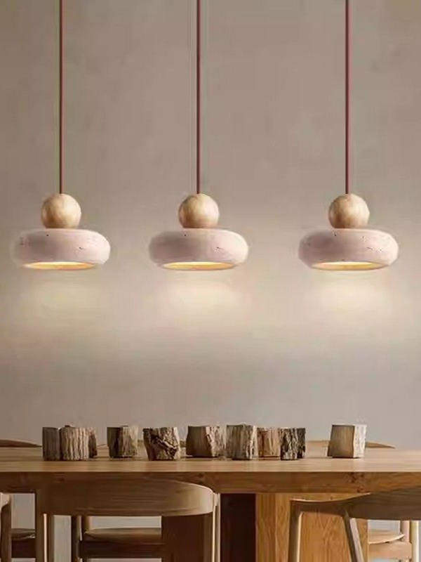 Vintage Stone Pendant Lamp with LED Light