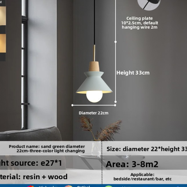 Modern Wooden LED Pendant Lamp