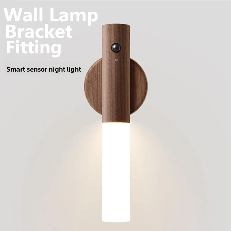 Rechargeable Sensor Wall Lamp with Wood Design