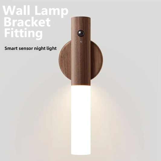 Rechargeable Sensor Wall Lamp with Wood Design