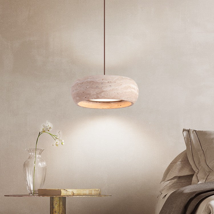 Vintage Travertine Pendant Light with LED