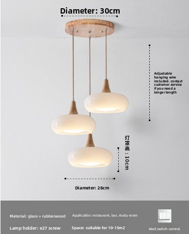 Nordic Wooden Hanging Chandelier Light