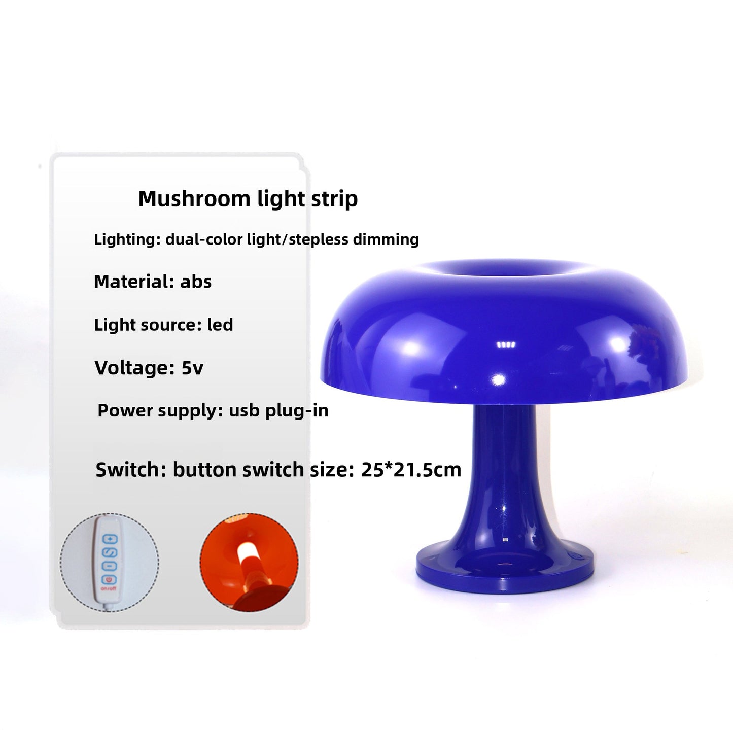 Modern Mushroom Table Lamp USB Night Light