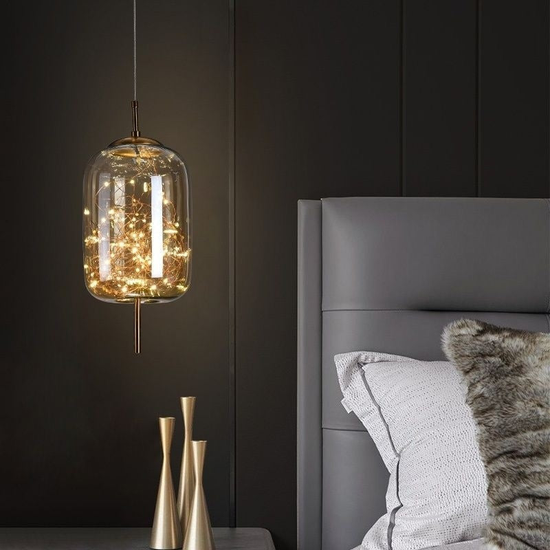 Nordic Glass Pendant Lamp for Bedroom Dining Room