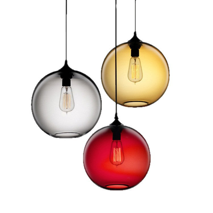 Retro Glass Spherical Pendant Lighting