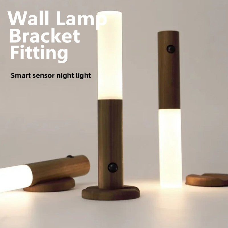 Rechargeable Sensor Wall Lamp with Wood Design