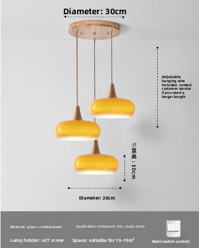 Nordic Wooden Hanging Chandelier Light