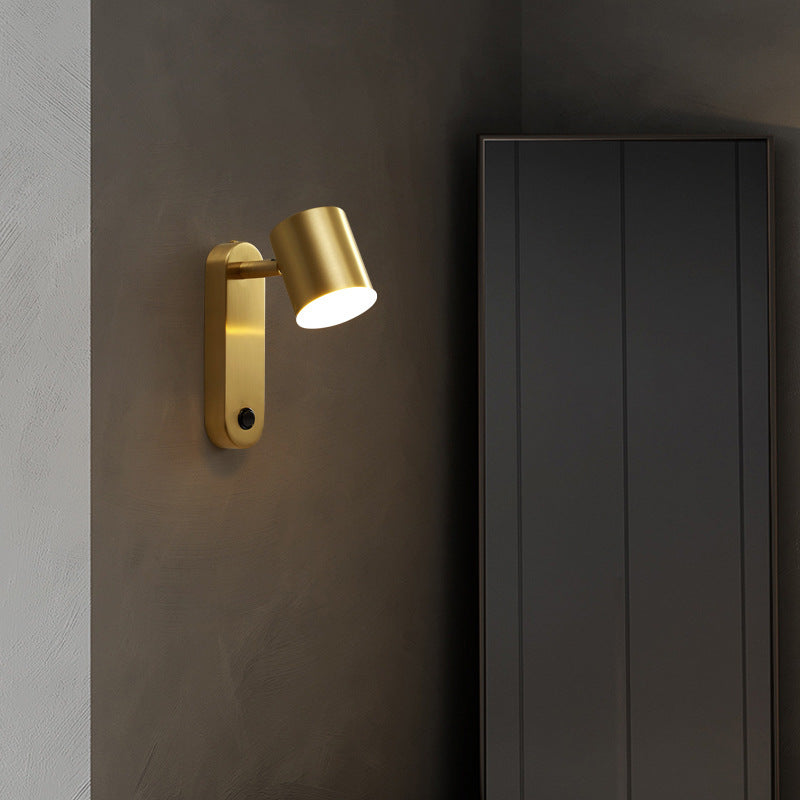 Adjustable Scandinavian LED Wall Lamp with Copper Finish