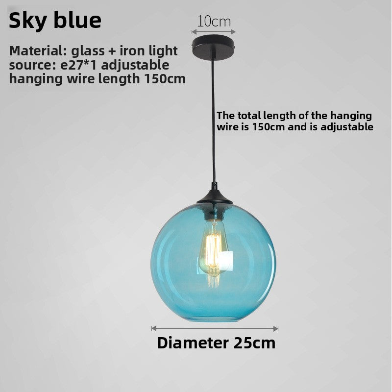 Retro Glass Spherical Pendant Lighting