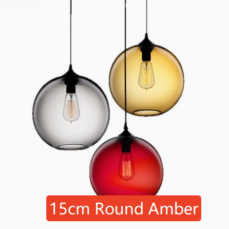 Retro Glass Spherical Pendant Lighting