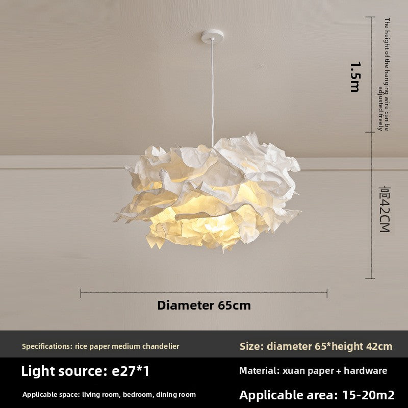 Japanese Wabi-Sabi Paper Cloud Chandelier