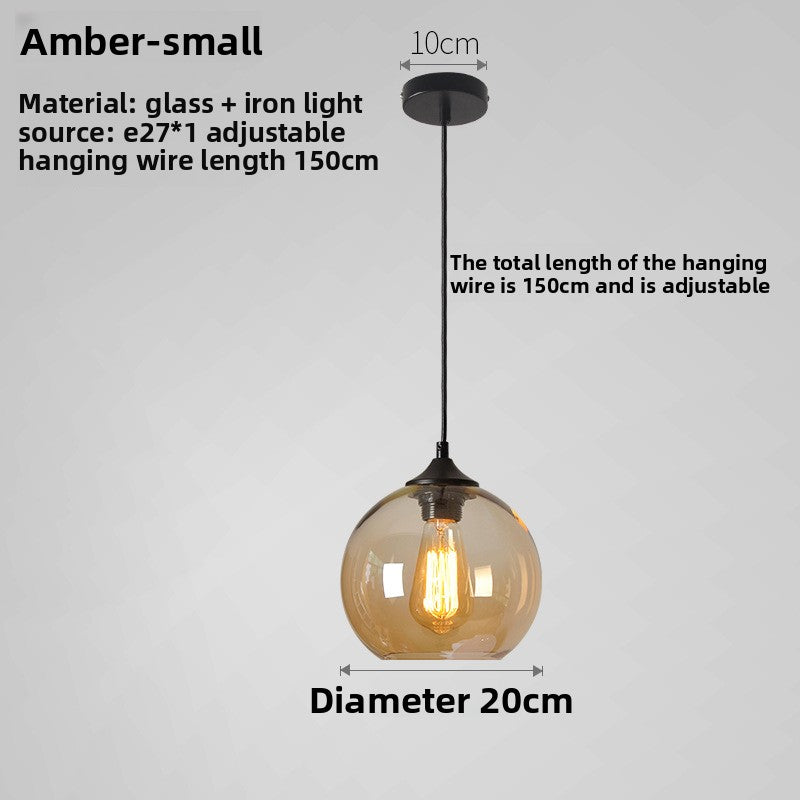 Retro Glass Spherical Pendant Lighting